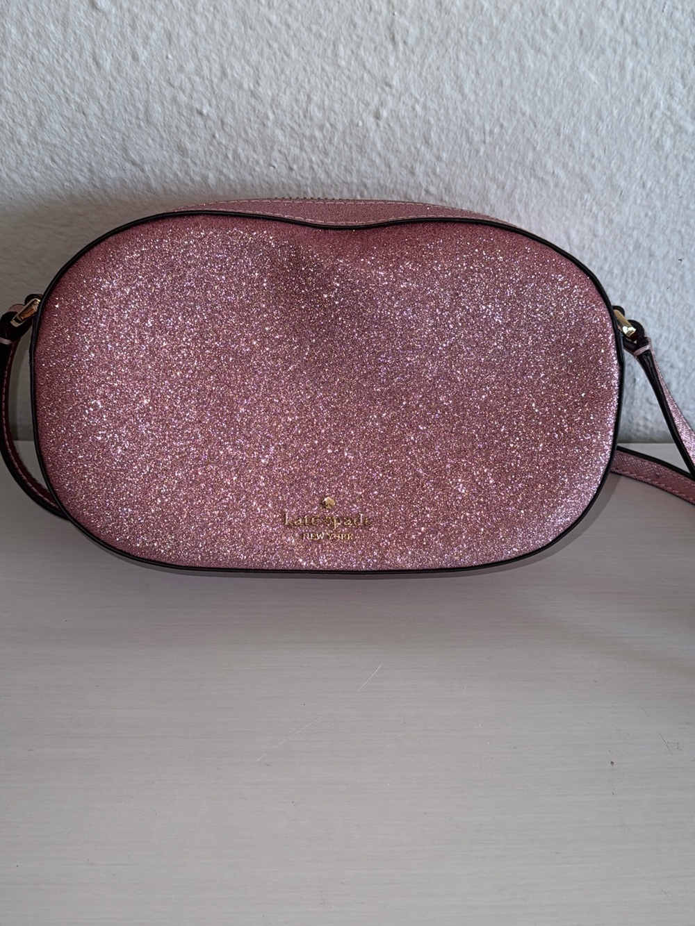 kate spade Rose Pink Glitter Crossbody Bag